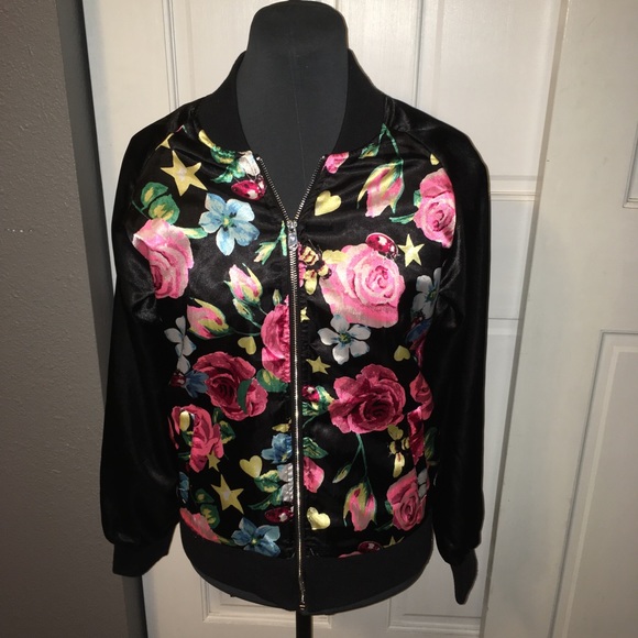 girls floral bomber jacket